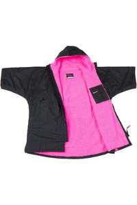 2023 Dryrobe Advance Junior Short Sleeve Changing Robe V3 V3KSS - Black / Pink